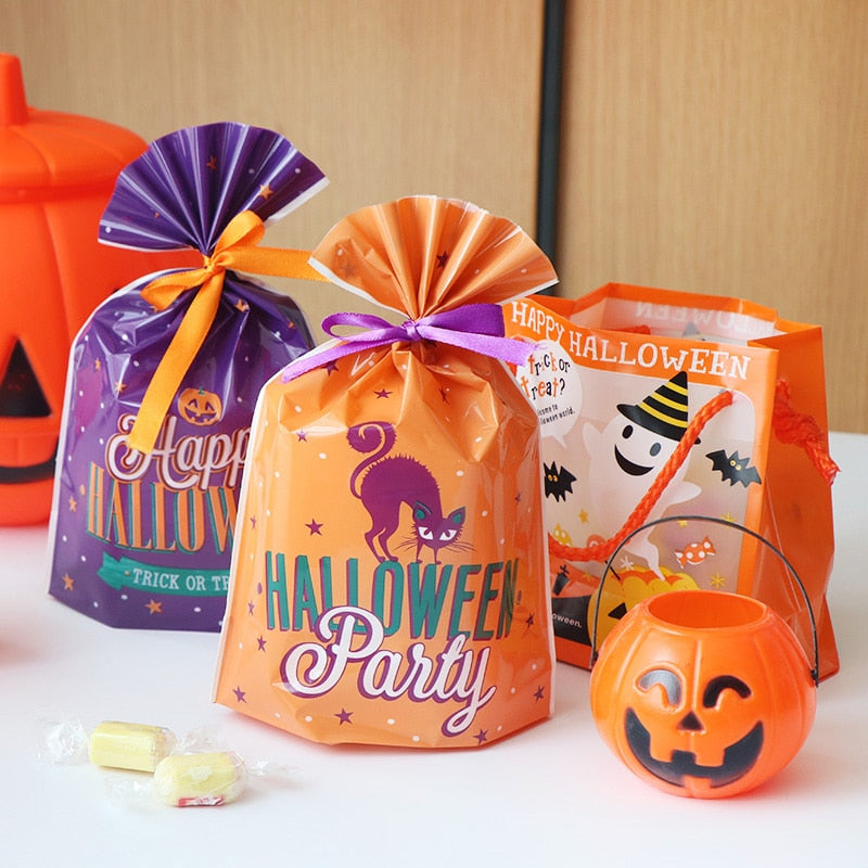 Plastic Halloween Trick-or-Treat Candy Bags