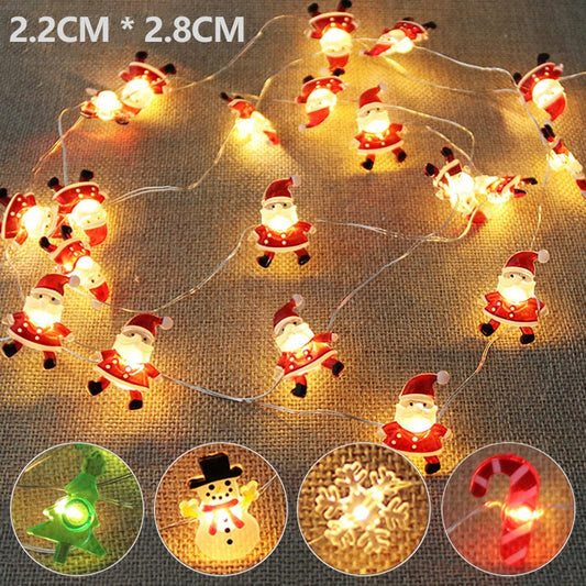 Battery-Powered Holiday Character LED String Lights