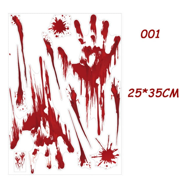 Bloody Handprint and Footprint Stickers