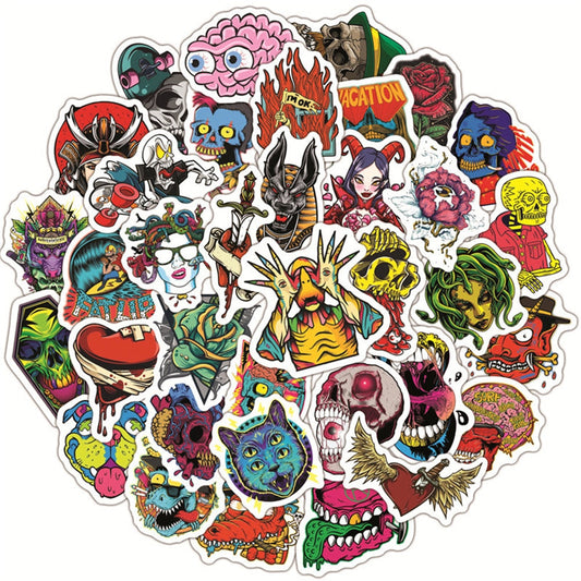 Gothic Devil and Skull Stickers
