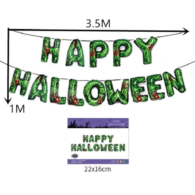 Green Happy Halloween Letter Decoration Set