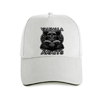 Valhalla Awaits Skull Print Cap