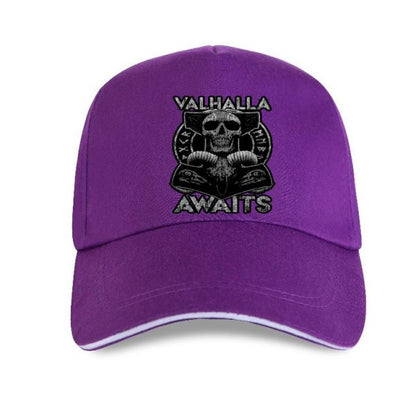 Valhalla Awaits Skull Print Cap