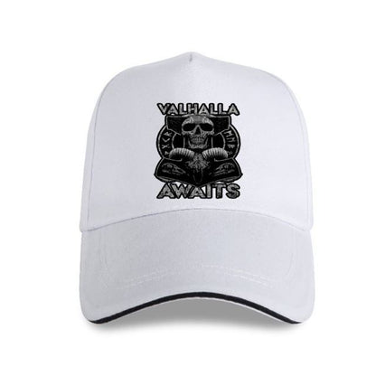 Valhalla Awaits Skull Print Cap