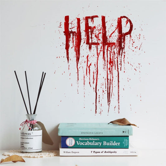 Bloody “HELP” Wall Stickers for Halloween
