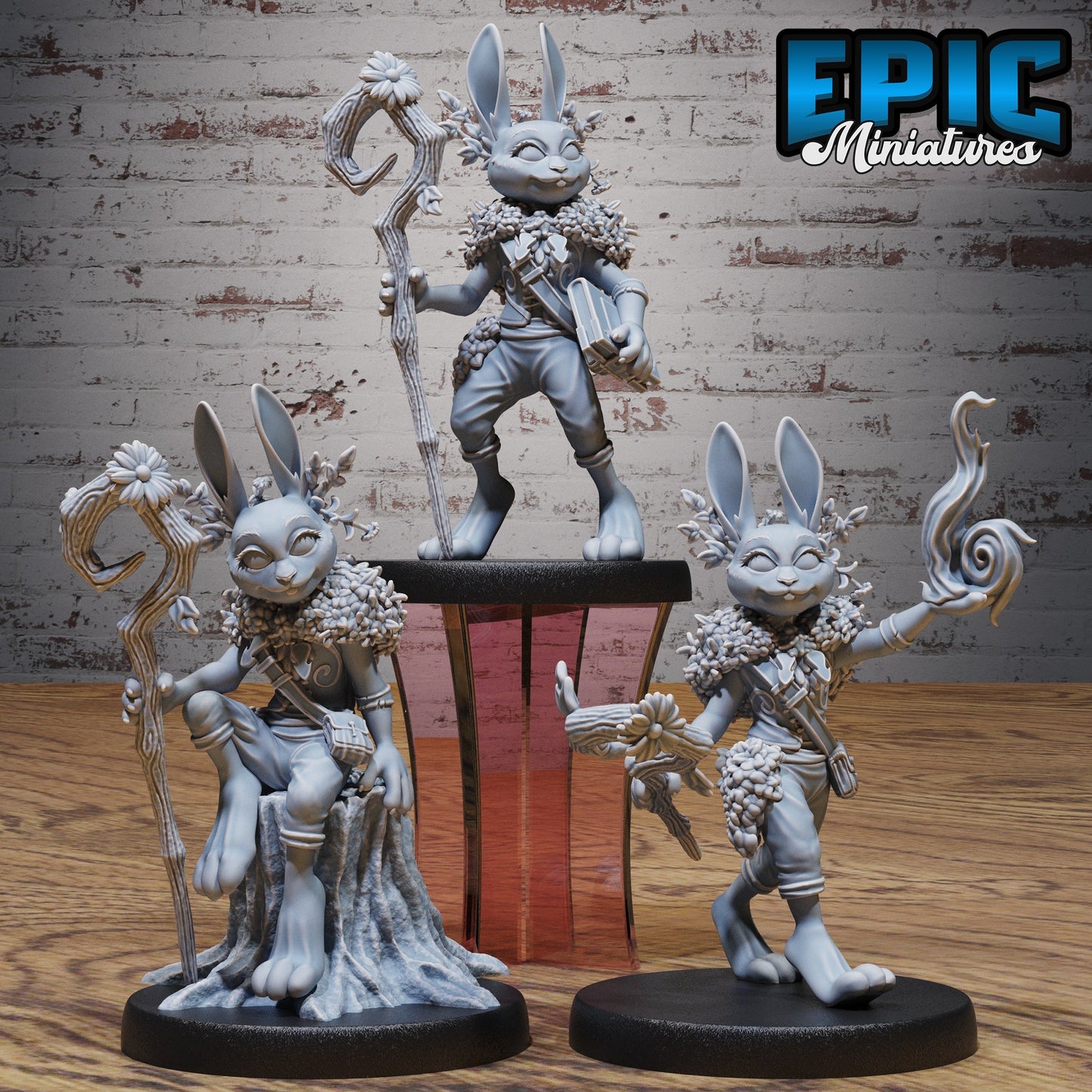Rabbit Folk Druid – Harengon Druid – Resin Tabletop Miniature