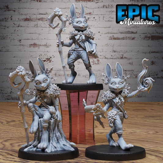 Rabbit Folk Druid – Harengon Druid – Resin Tabletop Miniature