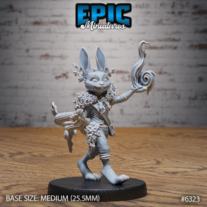 Rabbit Folk Druid – Harengon Druid – Resin Tabletop Miniature
