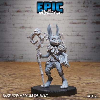 Rabbit Folk Druid – Harengon Druid – Resin Tabletop Miniature