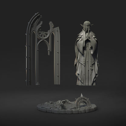 Saint Caldria of the Iron Vow – Elf Cleric – Resin Tabletop Miniature