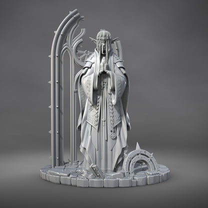 Saint Caldria of the Iron Vow – Elf Cleric – Resin Tabletop Miniature