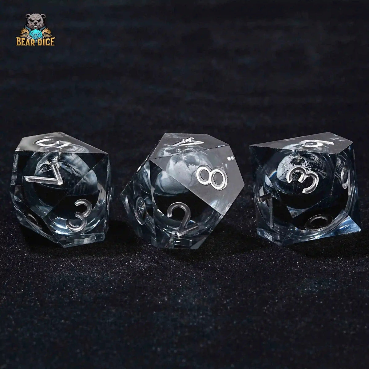 Shadow Skull  D10 Dice Black Translucent Resin 10 Sided Dice