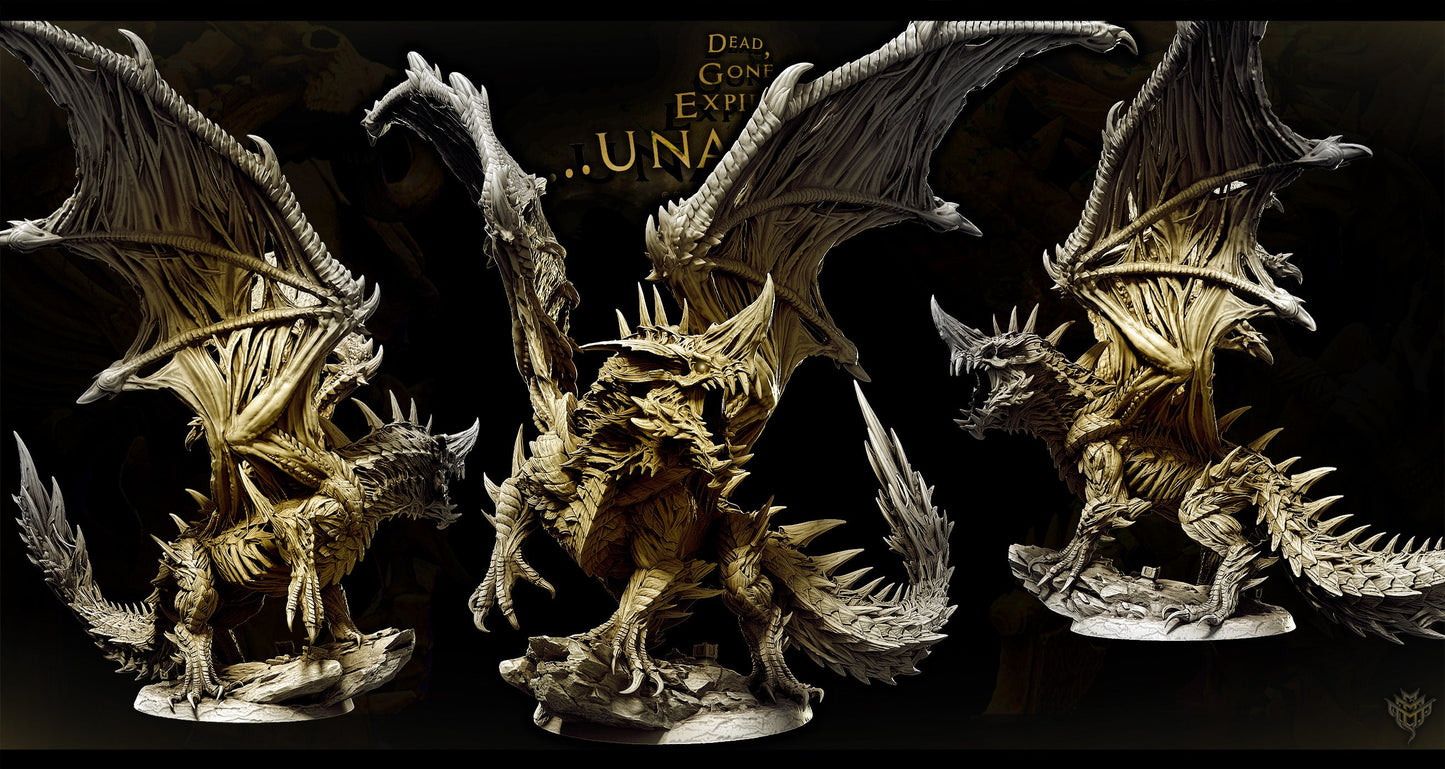 Undead Blue Dragon – Skeletal Dracolich Miniature