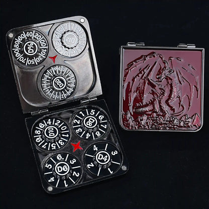 Unique Metal Foldable Dice Box with Magnets 7 in 1 Roulette DND Dice Spinner