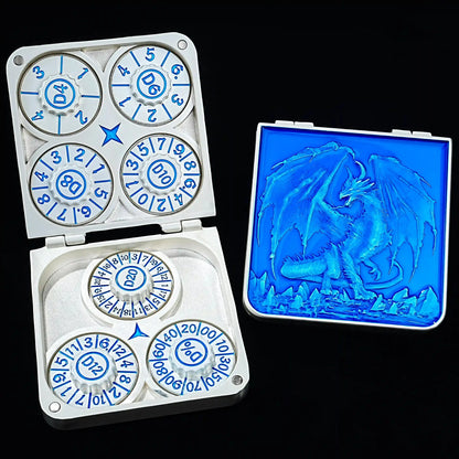 Unique Metal Foldable Dice Box with Magnets 7 in 1 Roulette DND Dice Spinner