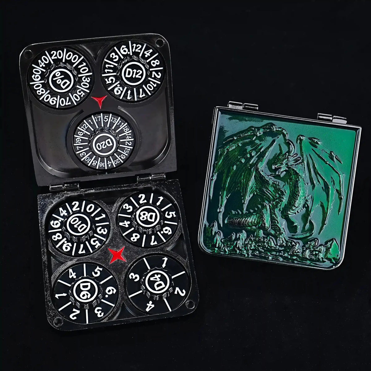 Unique Metal Foldable Dice Box with Magnets 7 in 1 Roulette DND Dice Spinner