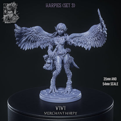 Vivi – Harpy Merchant – Winged Fey Creature – Miniature