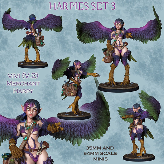 Vivi – Harpy Merchant – Winged Fey Creature – Miniature