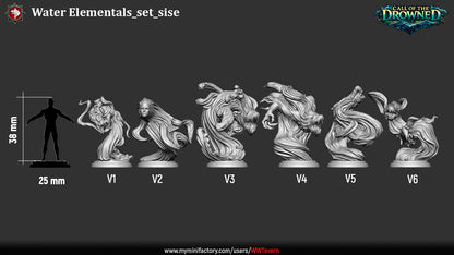 Water Elementals – Call of the Drowned – 32mm Resin Miniature Set