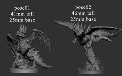 Young (Wyrmling) Red Dragon Miniatures